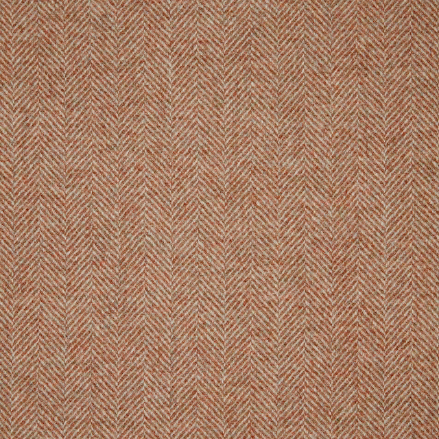 Warm taupe textile with muted terracotta herringbone chevrons and a finely textured weave