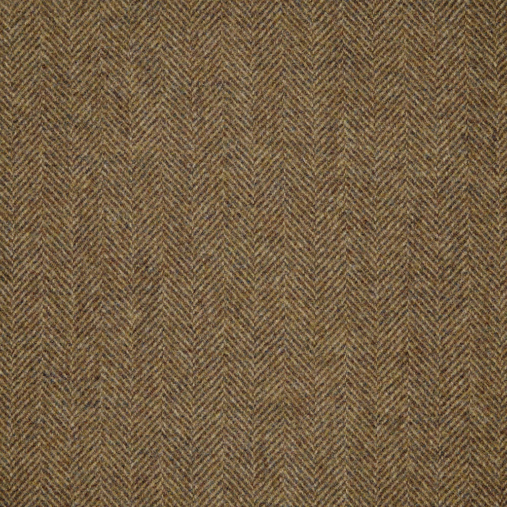 Muted gorse olive-brown fabric with tightly woven, tactile herringbone chevrons