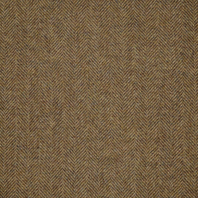 Muted gorse olive-brown fabric with tightly woven, tactile herringbone chevrons