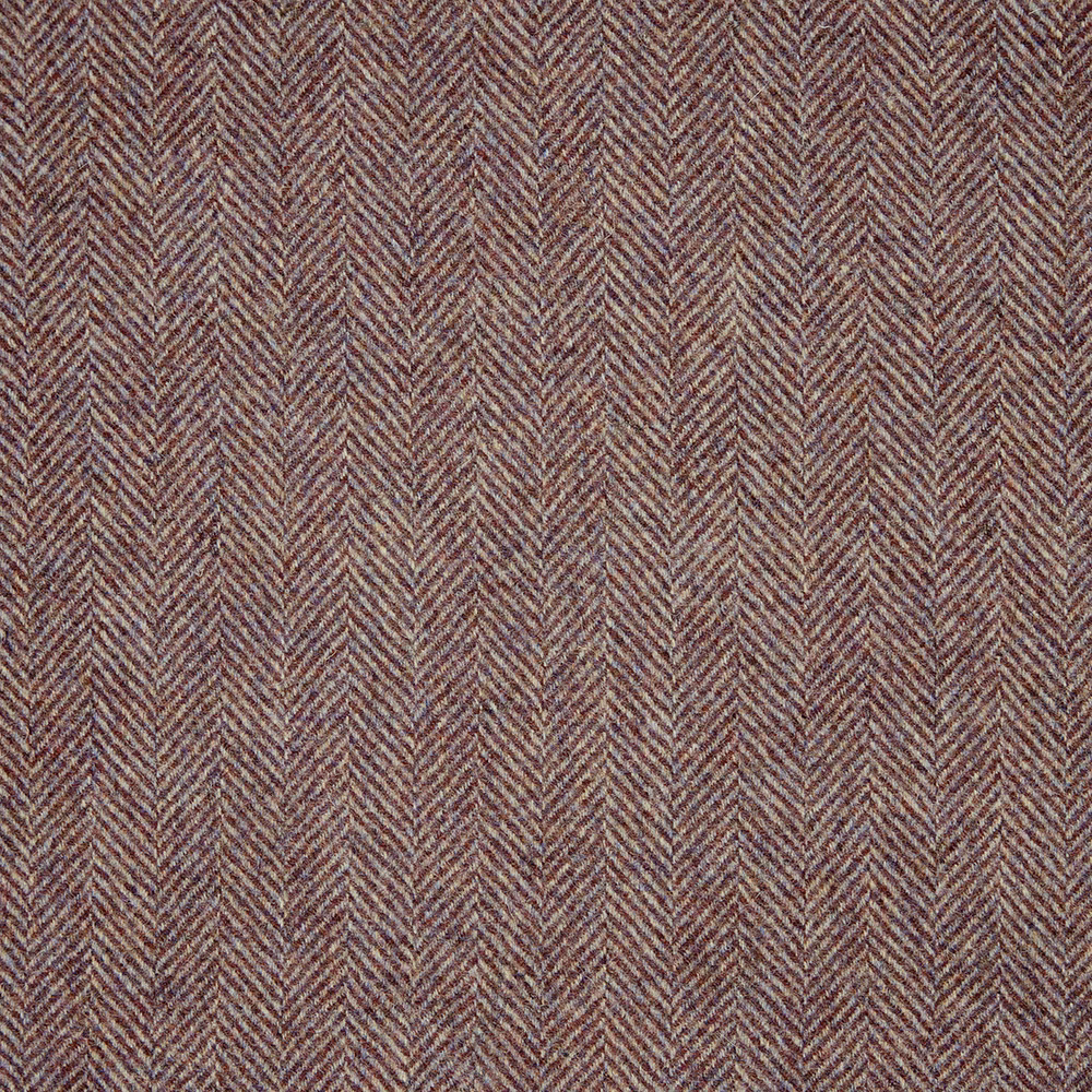 Muted lavender and taupe woven herringbone fabric with fine chevron texture