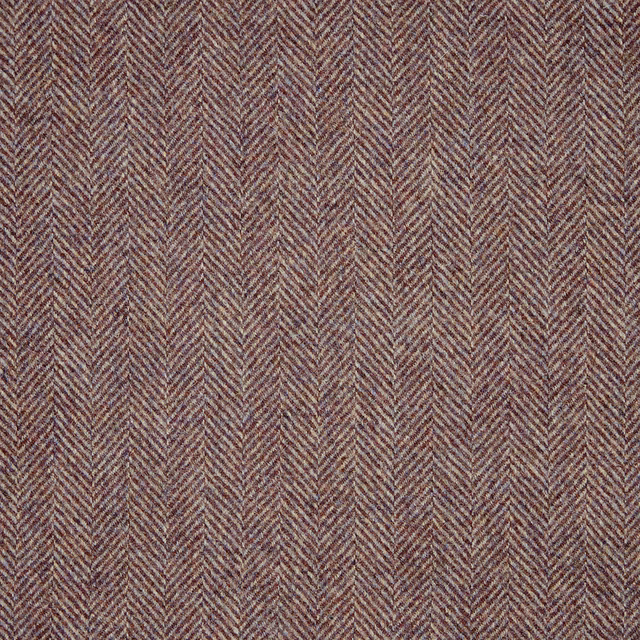 Muted lavender and taupe woven herringbone fabric with fine chevron texture