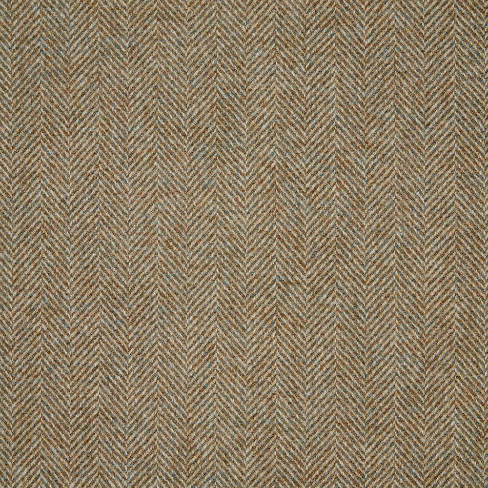 Muted lichen olive and taupe small-scale herringbone weave with warm brown flecks