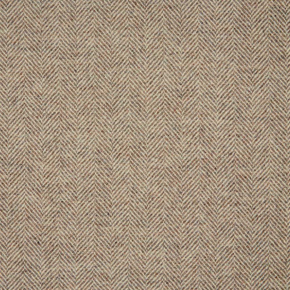 Close-up of soft light grey woven herringbone with fine darker chevron lines