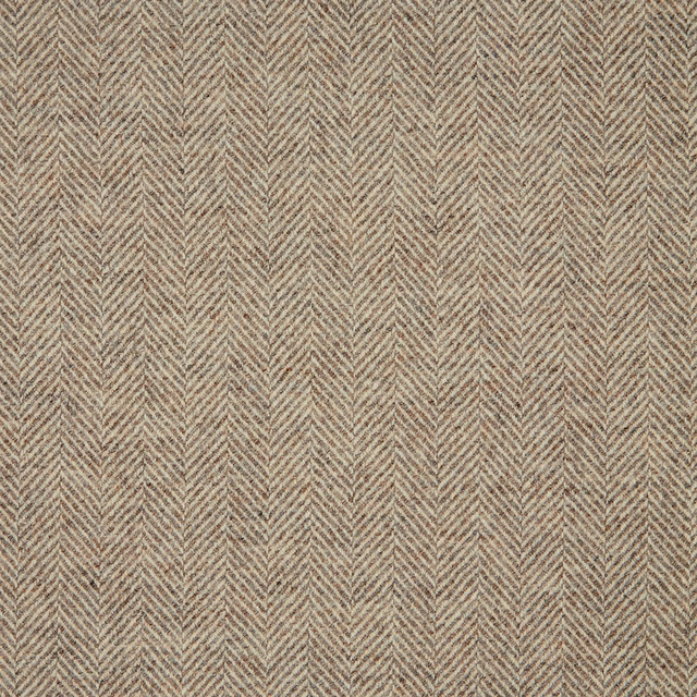 Close-up of soft light grey woven herringbone with fine darker chevron lines