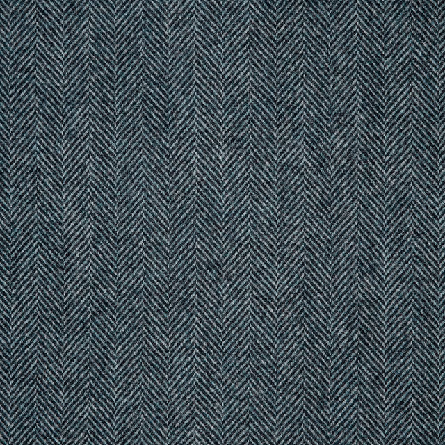 Dark navy woven swatch with fine blue-grey vertical herringbone chevrons