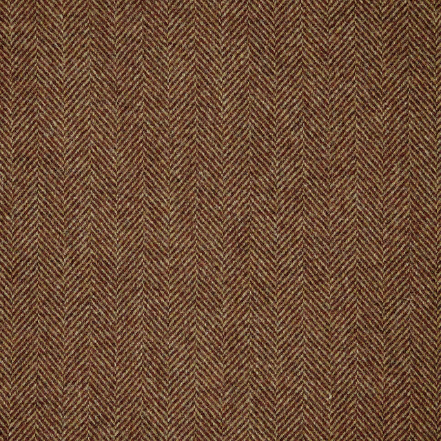 Warm rust-brown woven herringbone with narrow vertical chevron columns and dark textured threads