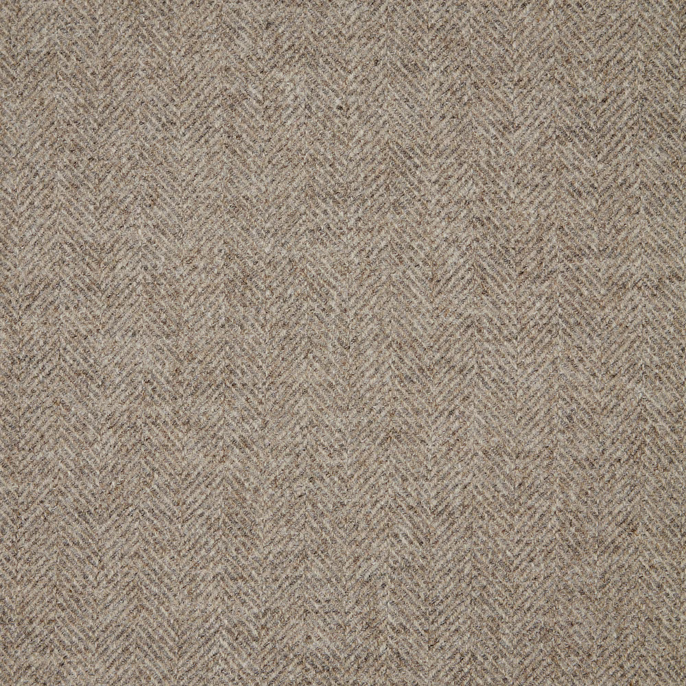 Warm taupe-grey woven fabric with a fine, closely spaced herringbone texture