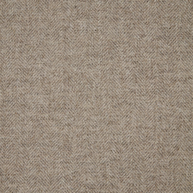 Warm taupe-grey woven fabric with a fine, closely spaced herringbone texture