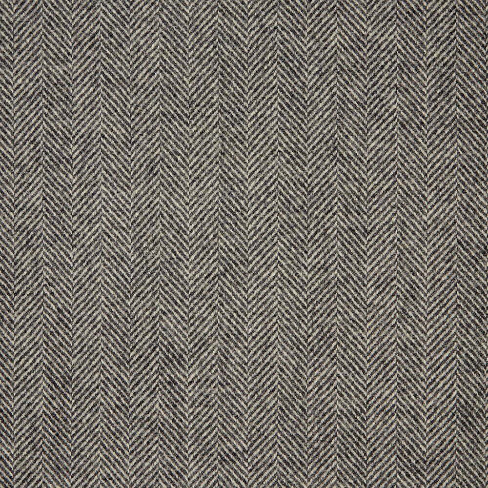 Cool steel-grey woven textile with narrow vertical charcoal herringbone chevrons