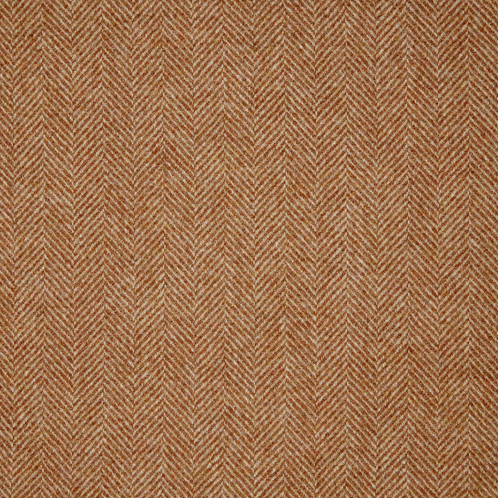 Warm terracotta herringbone weave with cream flecks and fine raised texture