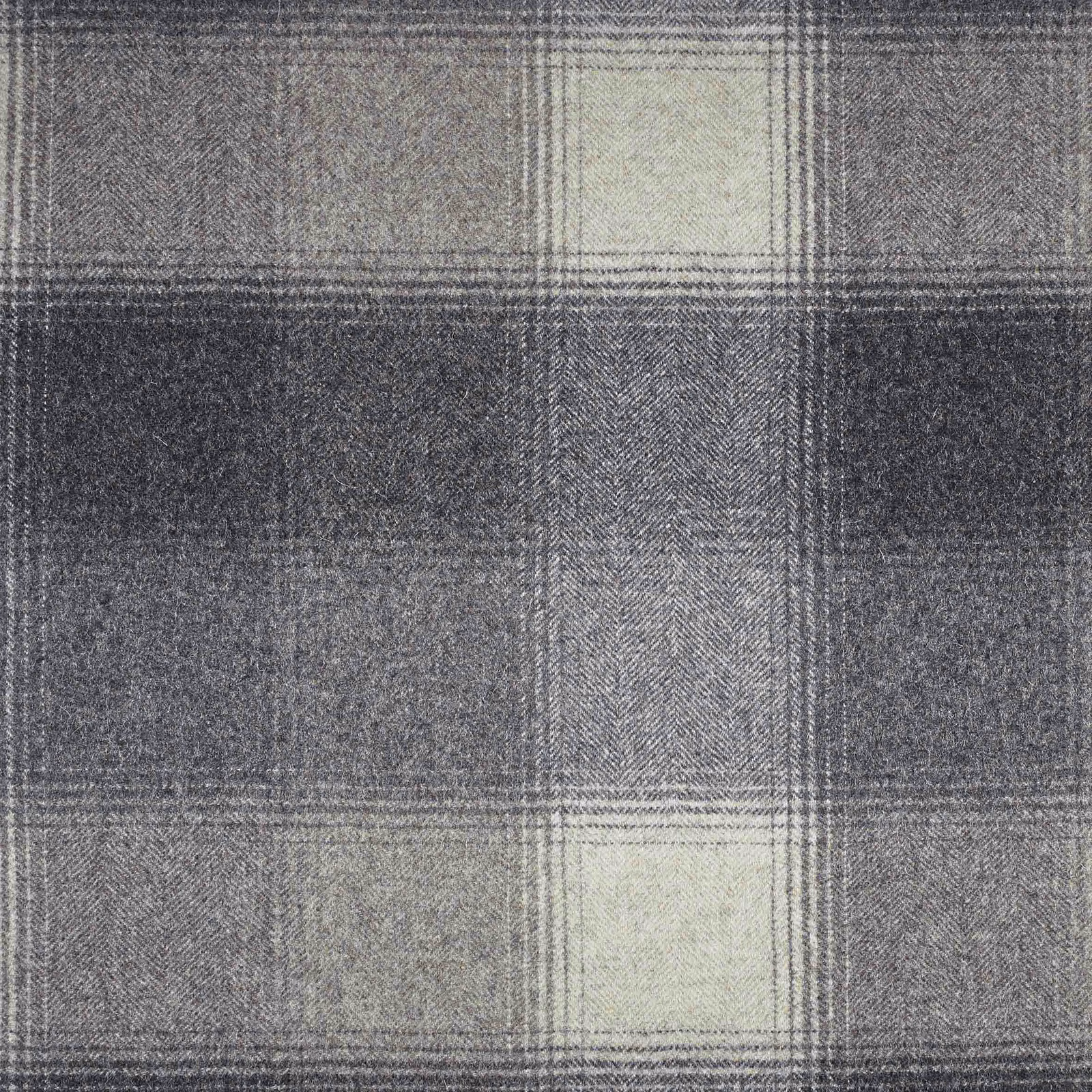 Charcoal taupe checked weave with pale stone windowpane squares
