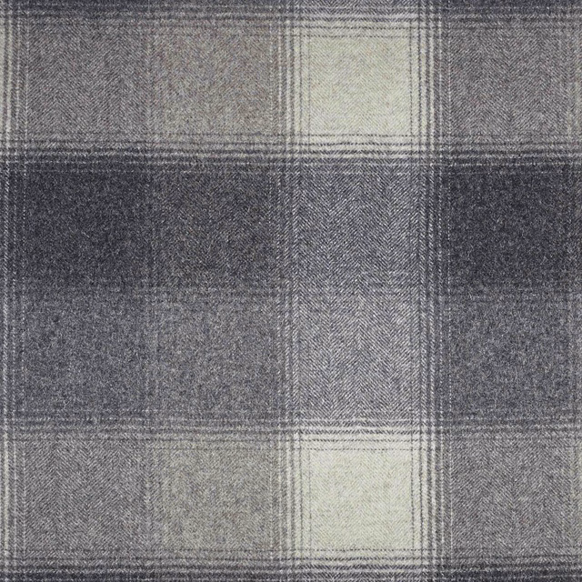 Charcoal taupe checked weave with pale stone windowpane squares