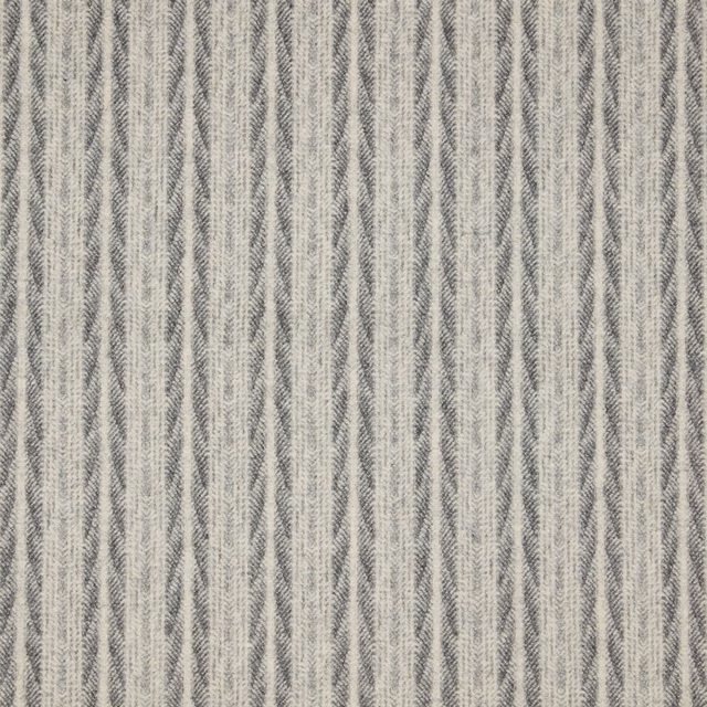 Pale limestone woven fabric with fine grey vertical feathered stripes