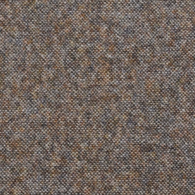 Close-up of mottled taupe-grey woven textile with warm brown and pale neutral flecks