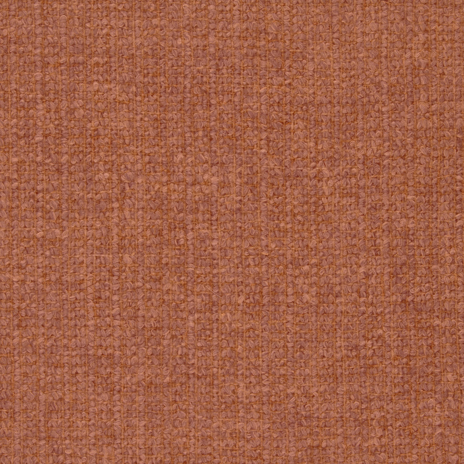 Close-up of warm sandstone terracotta fabric with fine ribbed, looped weave
