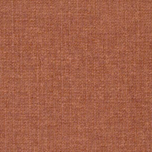 Close-up of warm sandstone terracotta fabric with fine ribbed, looped weave