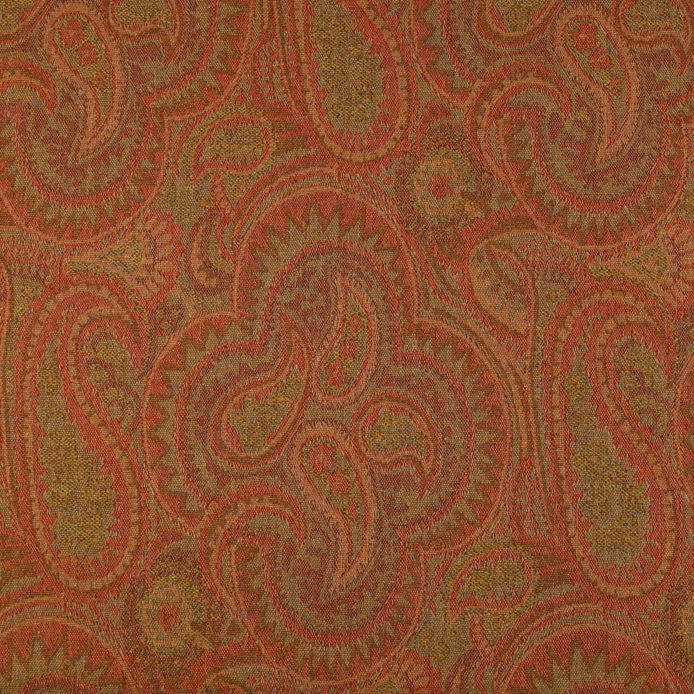Muted claret paisley weave with olive and antique-gold detailing