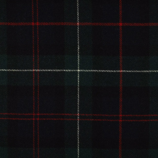 Black and forest-green tartan with fine red and cream crossing lines