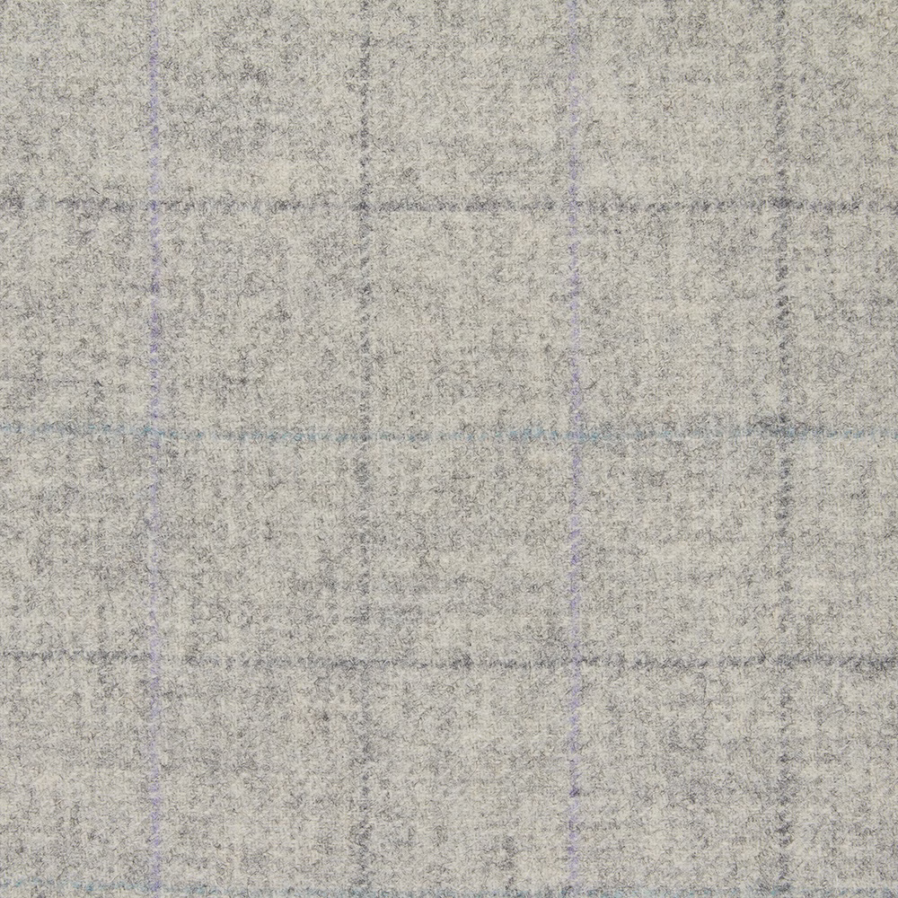 Mottled limestone-grey textile with faint blue-lilac grid lines and soft brushed texture