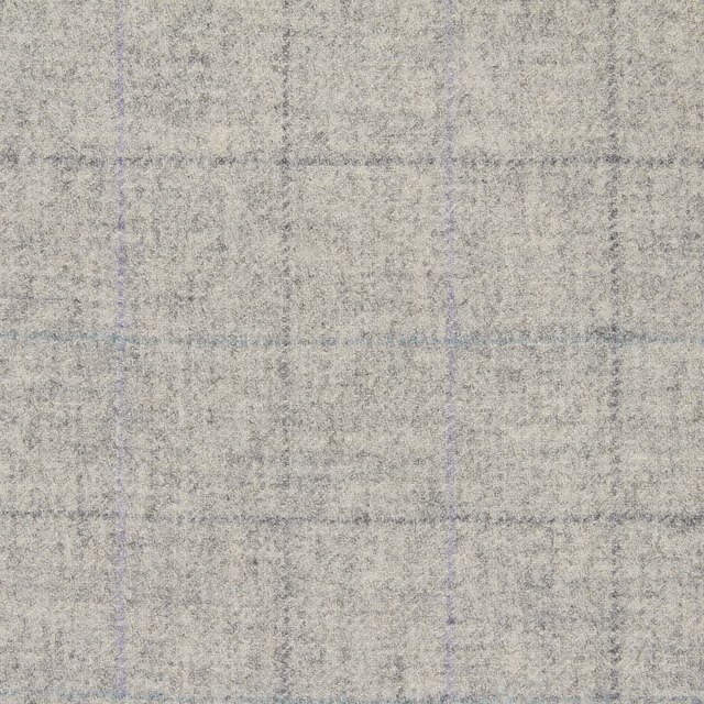 Mottled limestone-grey textile with faint blue-lilac grid lines and soft brushed texture