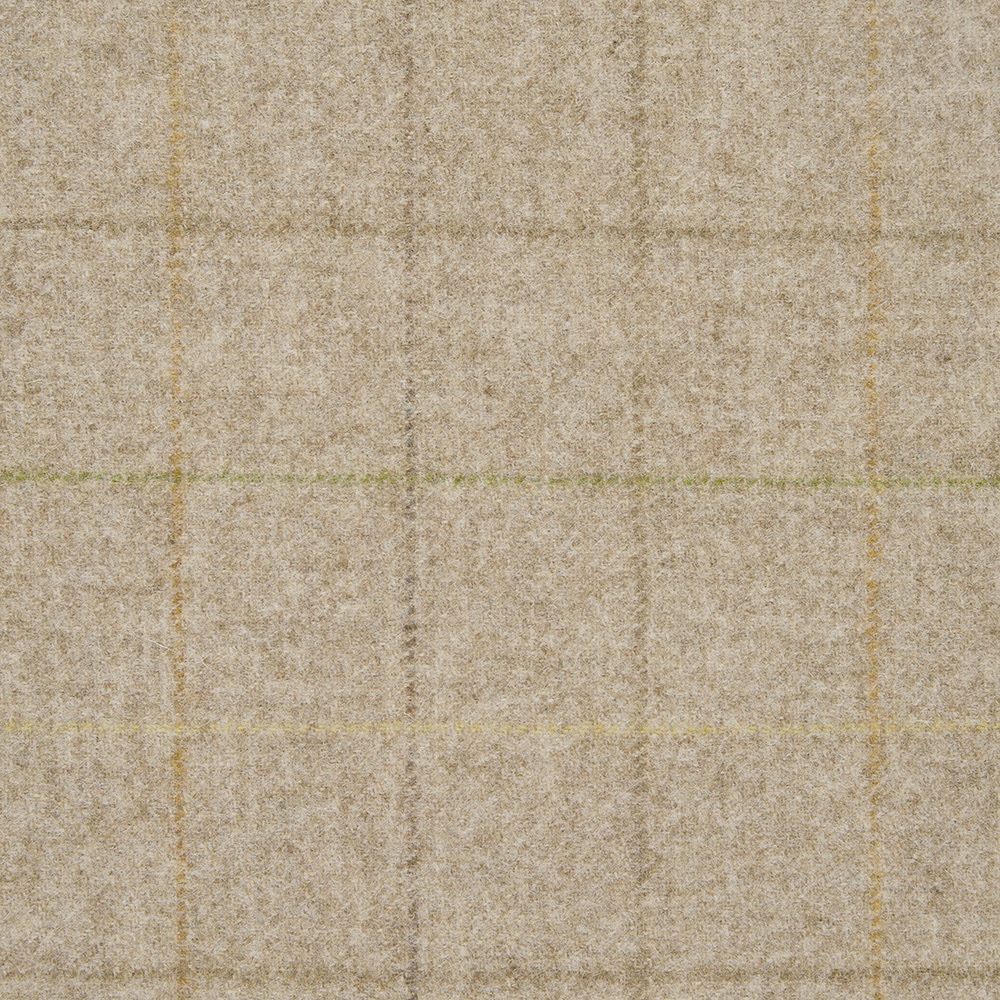 Travertine beige fabric with softly mottled texture and faint windowpane checks
