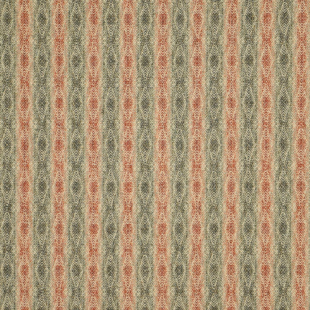 Textured sage and muted red chevron stripes on a creamy woven ground