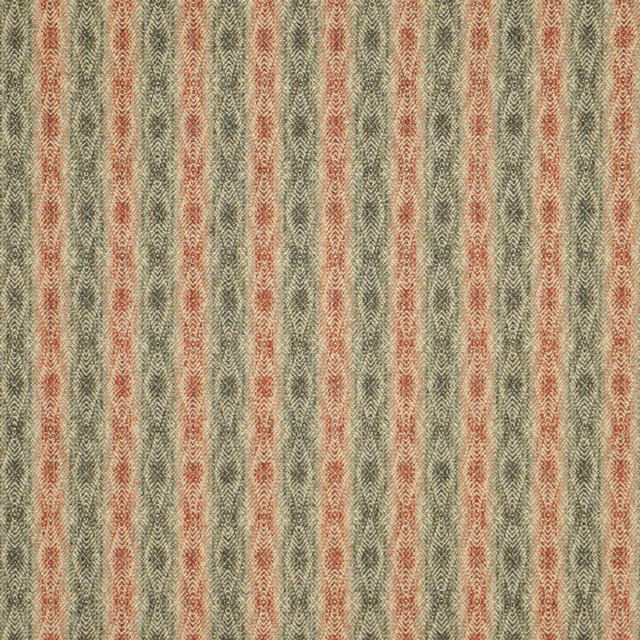 Textured sage and muted red chevron stripes on a creamy woven ground