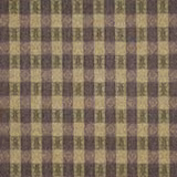 Muted lavender, olive and beige woven plaid with a softly textured surface