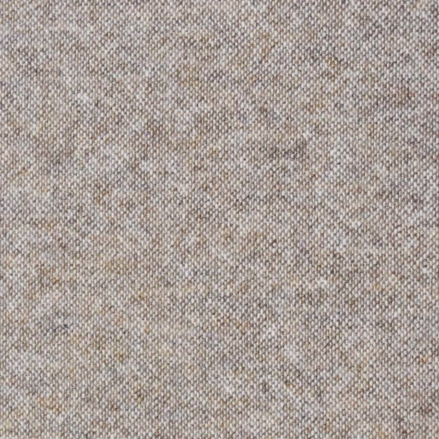 Warm oatmeal beige fabric with fine mottled taupe-grey woven texture
