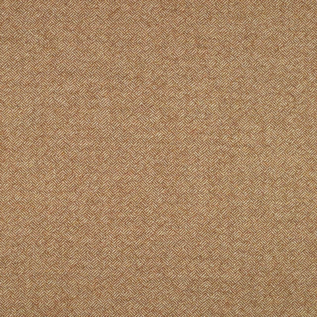 Warm chestnut fabric with fine tan herringbone weave and subtle parquet texture