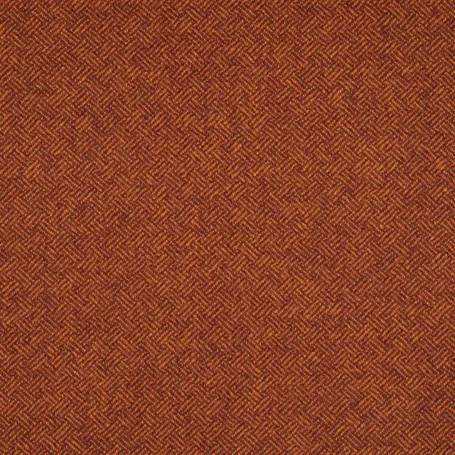 Burnt orange and russet Parquet weave with fine repeating herringbone texture