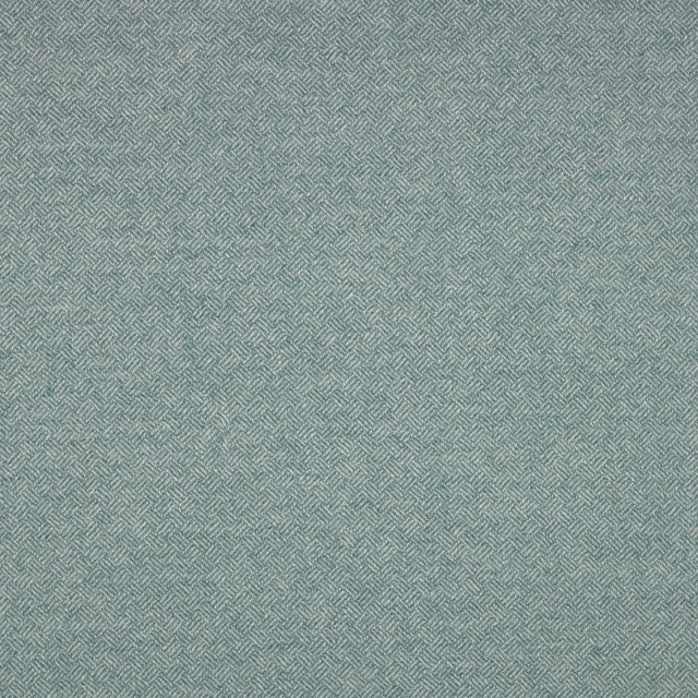 Muted jade-green woven fabric with a tiny interlocking parquet texture