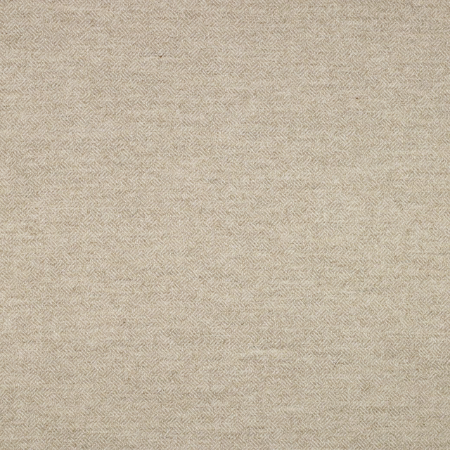 Warm natural beige fabric with a fine, softly flecked herringbone weave