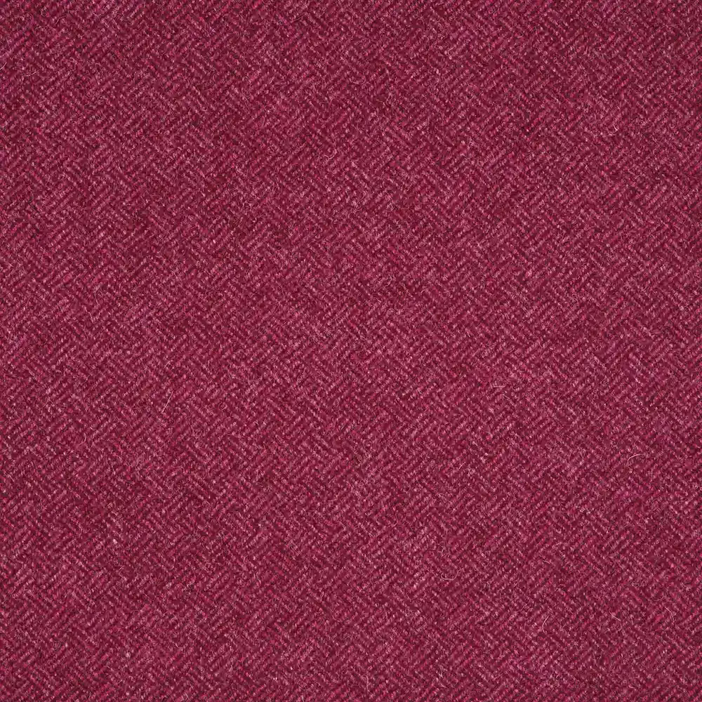 Deep raspberry red fabric with a small parquet-style diagonal woven texture