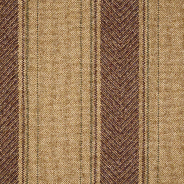 Warm camel woven textile with russet chevron stripe and fine vertical lines