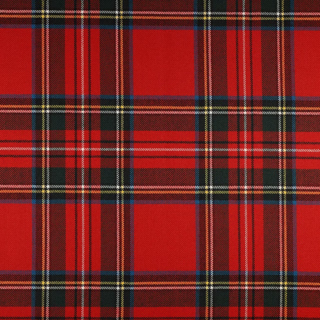 Scarlet Royal Stewart tartan with black, green and fine cream overchecks