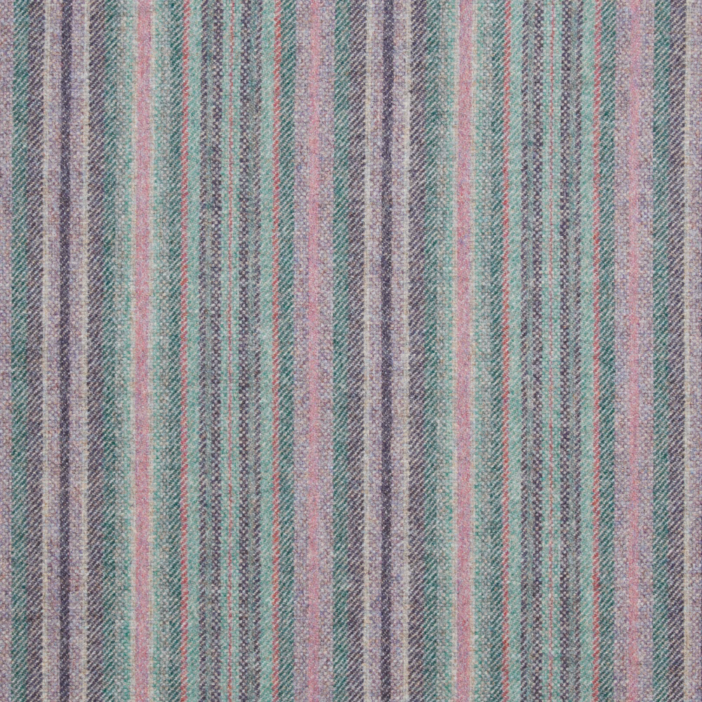 Close-up of Santa Cruz Heather’s heather-grey weave with teal, lilac and pink stripes
