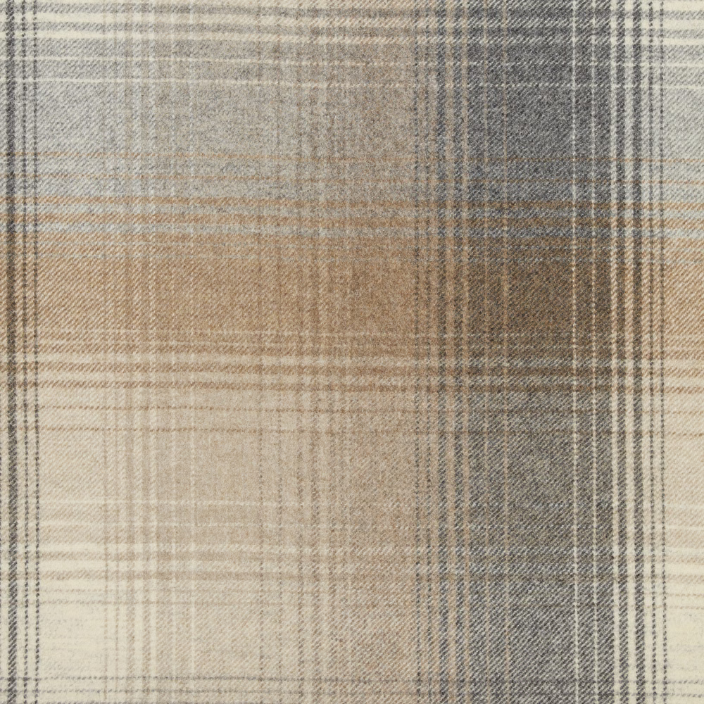 Dolomite taupe, stone and charcoal-grey woven plaid with fine striations