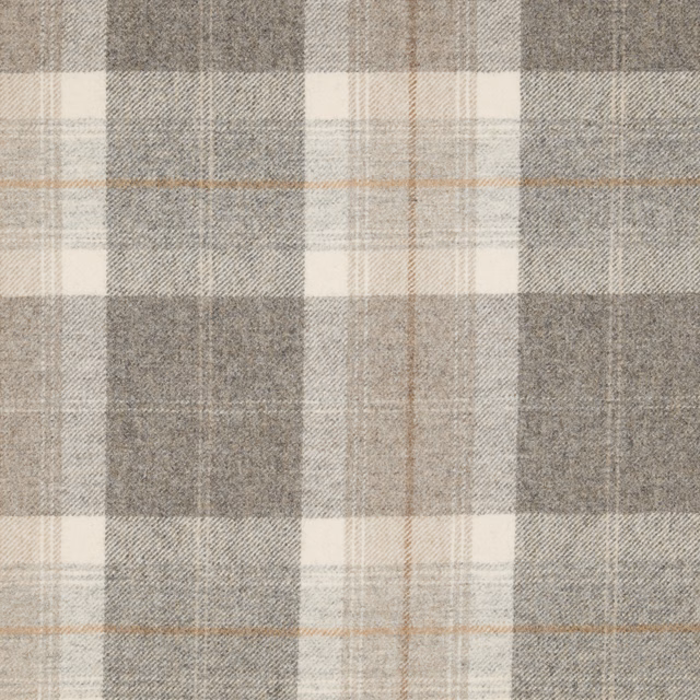 Soft grey and cream plaid with taupe blocks and fine warm beige lines