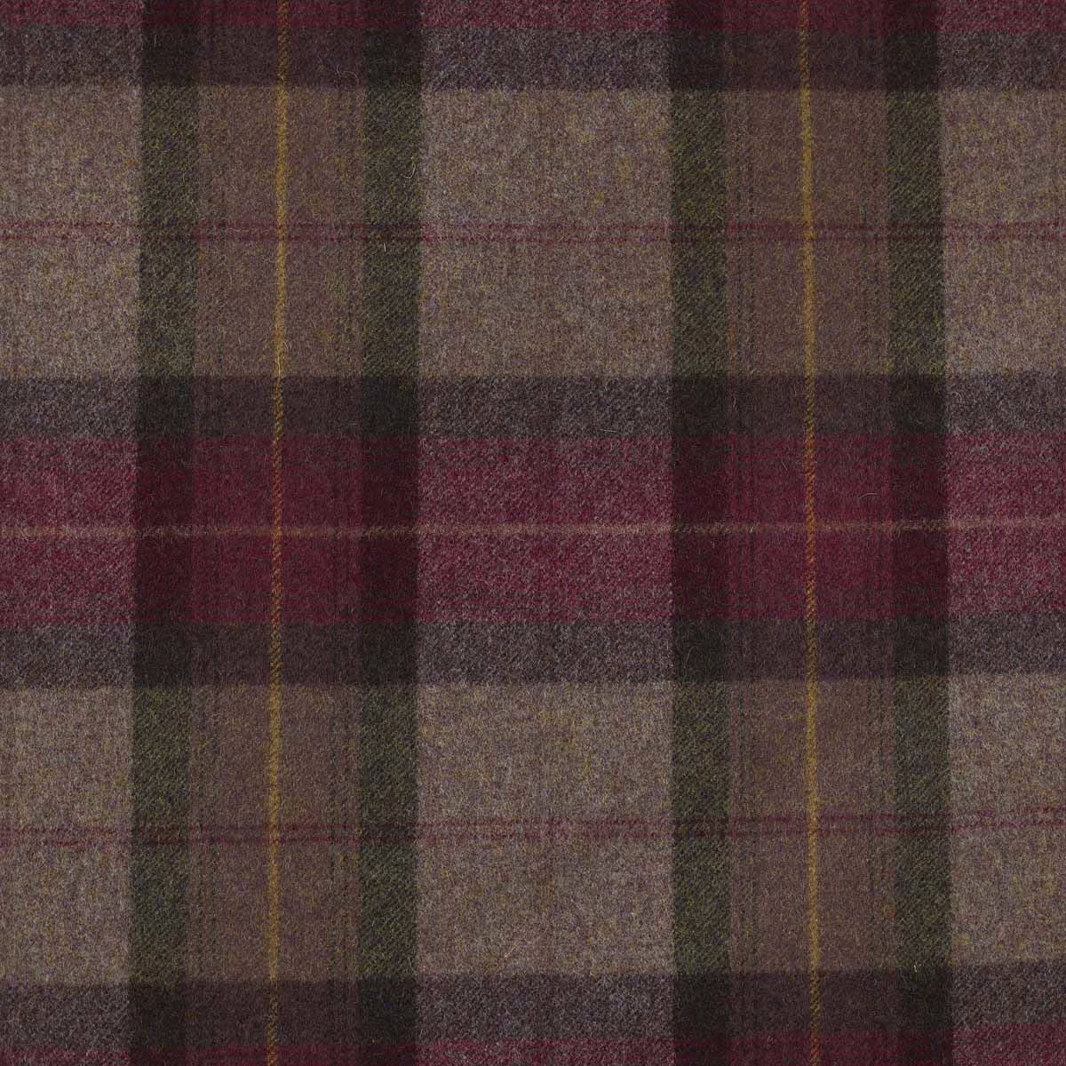 Heather taupe plaid swatch with charcoal, burgundy and olive lines