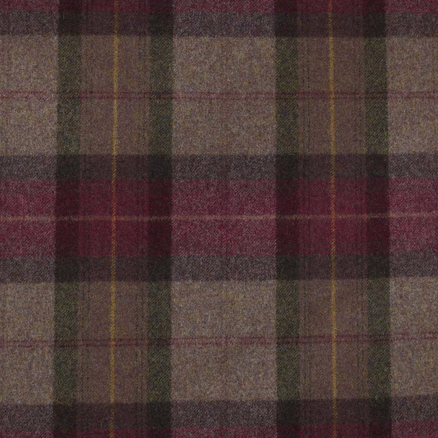 Heather taupe plaid swatch with charcoal, burgundy and olive lines