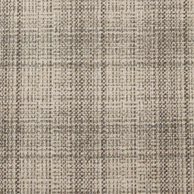Warm greige woven swatch with flecked grey grid lines and nubby texture