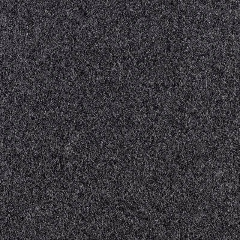 Close-up of dense charcoal-grey fabric with a soft, mottled napped texture