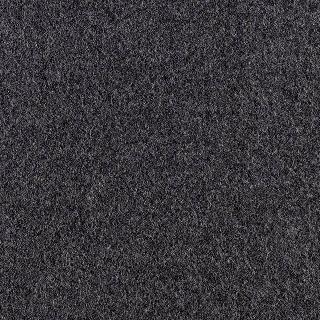 Close-up of dense charcoal-grey fabric with a soft, mottled napped texture