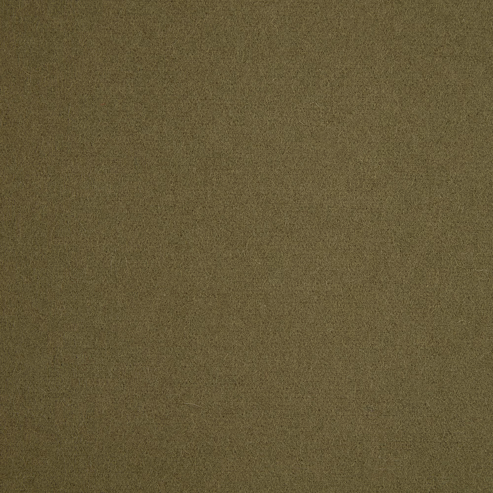 Close-up of muted olive-green fabric with a fine, softly mottled woven texture