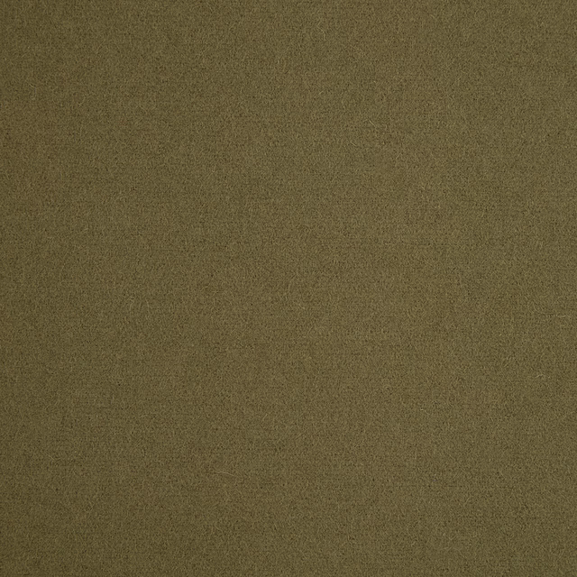 Close-up of muted olive-green fabric with a fine, softly mottled woven texture
