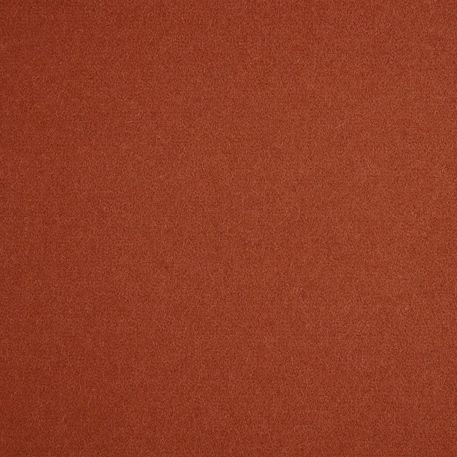 Close-up of warm terracotta fabric with a subtly mottled, fine woven texture
