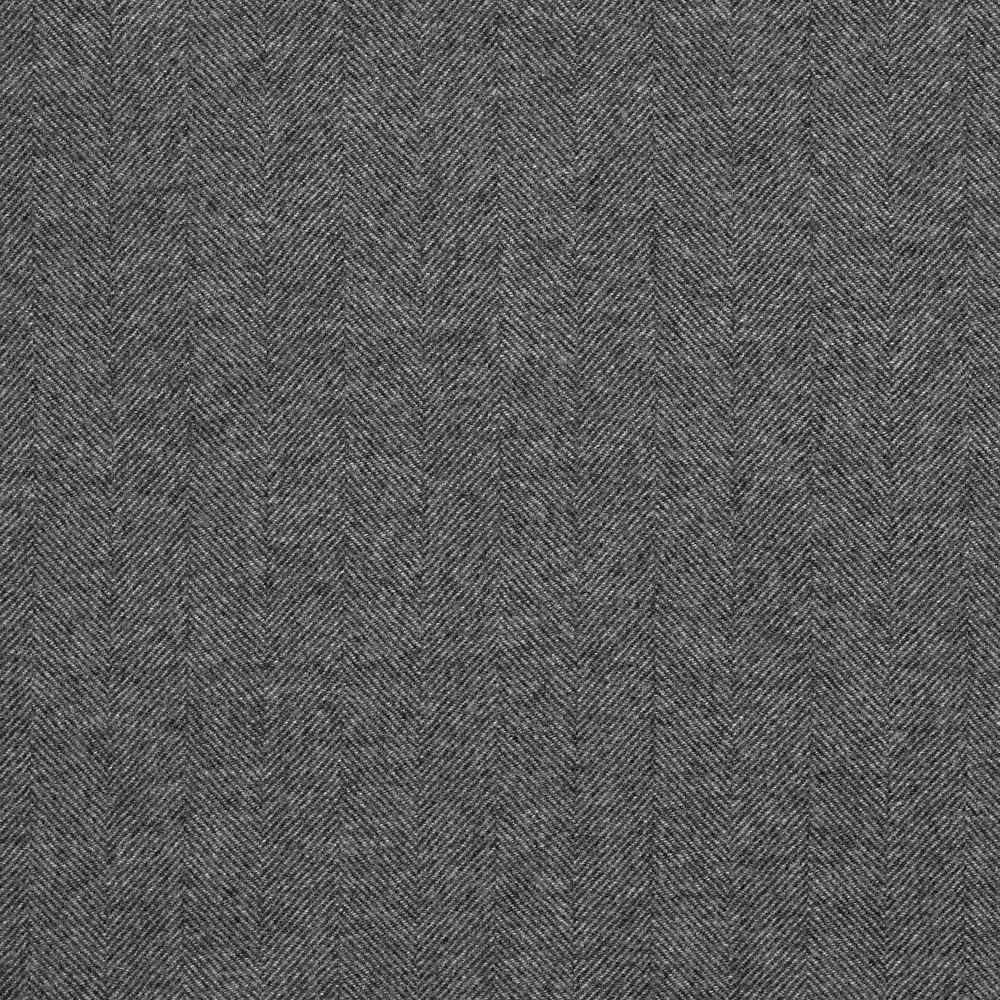 Dark grey Stoneham textile with fine vertical herringbone weave and subtle tonal texture