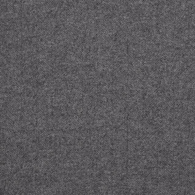 Dark grey Stoneham textile with fine vertical herringbone weave and subtle tonal texture