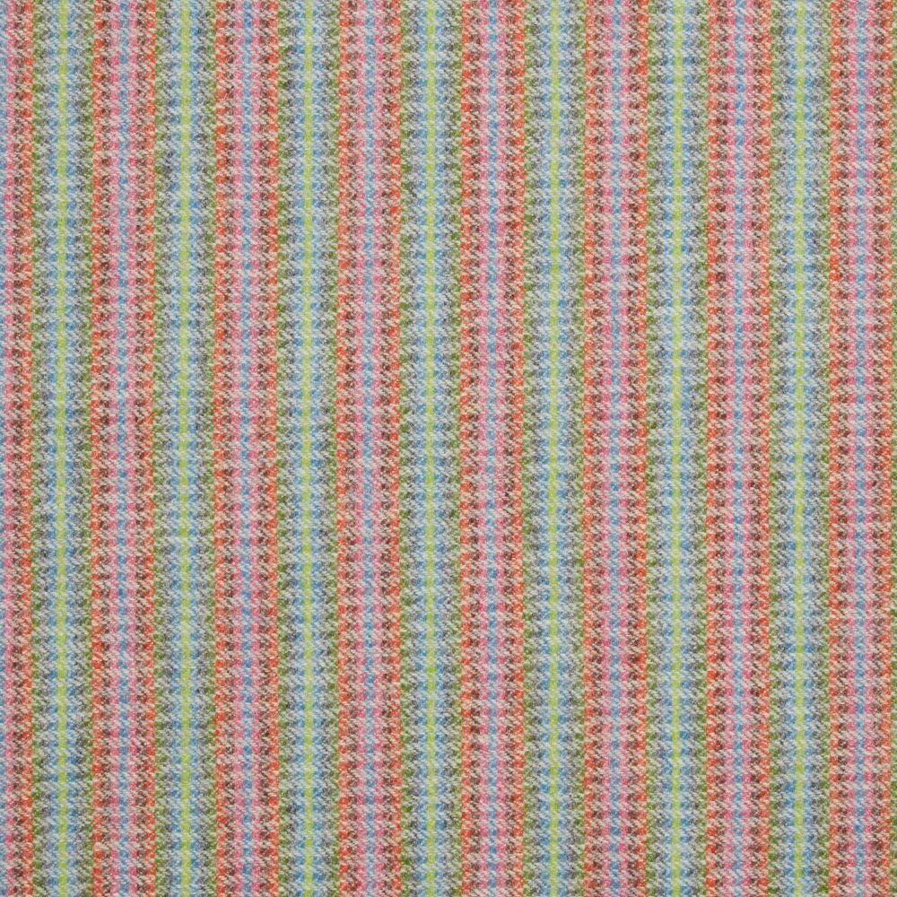 Silver woven stripes with coral, green, blue and yellow flecks